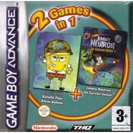 2 Games In 1 : Bob L’éponge : Bataille Pour Bikini Bottom + Jimmy Neutron : Un Garçon Génial
